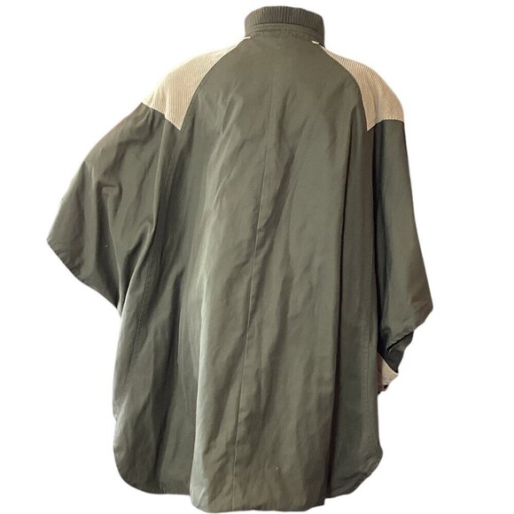 Mulberry Street Poncho Jacket Khaki Corduroy Flannel Lined Canvas Toggle L #121i - Picture 6 of 11